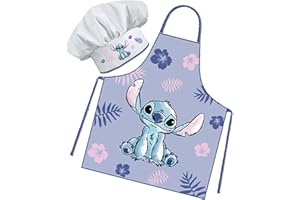Sorrisini Delantal Infantil y Gorro de Cocinero para Niños Lilo, Mandil Niño, Delantal Niños y Sombrero para Cocinar o Pintar, 3-8 Años Lilo