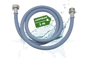 LICHTBLAU Verlängerung Zulaufschlauch I 1m I mit METALLGEWINDE Geschirrspüler Waschmaschine Anschluss I 3/4 Zoll I Wasserzulaufschlauch universell verwendbar Hersteller unabhängig