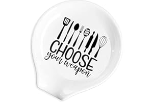 YTNONT Choose Your Weapon Spoon and Fork Rest with Cookware Patterns, Suitable for Kitchen Countertop or Stove Top Kitchen Accessory, Perfect for The Aspiring Chef or Home Cook
