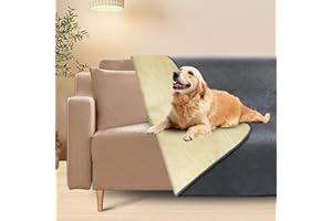 UNOSEKS wasserdichte Hundedecke, Hunde Decke Couch Katzendecke Waschbar Sofaschutz für Sofa, Bett & Auto Hundematte Kratzfeste Große Haustierdecken,Grau 152x127
