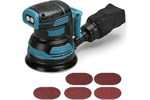 125 mm trådlös orbitalslipmaskin för Makita 18V (utan batteri) | Borstlös elektrisk slipmaskin, 4 000–8 000 rpm, 3 hastigheter, 21 sandpapper och dammpåse