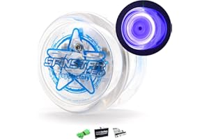 YOYO FACTORY YoyoFactory SPINSTAR LED Yo-Yo - Azul (Iluminar, Genial para Principiantes, Juego Yoyo Moderno, Cuerda e Instrucciones Incluidas)