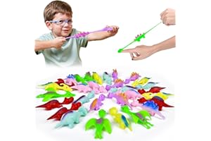 COLEESON 30 Stück Schleuder Dinosaurier Spielzeug, Dino Party Spielzeug, Slingshot Dinosaur Finger Toys, Lustige Fliegende Dinosaurier Schleuder Spielzeug für Kinder (B)
