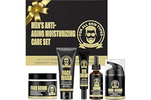 Altherona Gesichtspflege Set für Männer, 5-teilig – Reinigungsgel, Peeling, Serum, Augencreme & Gesichtscreme – Hautpflege Geschenkset für Herren, ideal zum Geburtstag & Vatertag, Mens Skin Care