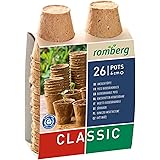 Romberg 10091100 Kokos Anzuchttöpfe (Pflanztöpfe) Classic - 6 cm, rund, torffrei, biologisch abbaubar, 26 Stück