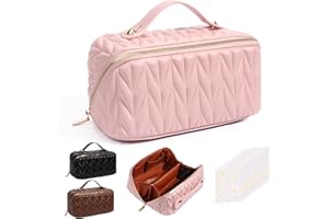 Yokilly Trousse De Toilette Femme: Grande PU Trousse Maquillage - Trousse De Toilette Femme Voyage - Étanche Portable Trousse De Maquillage - Sac Cosmétique de Voyage