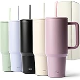 KIVY Thermobecher mit Strohhalm und Griff [24h Eiskalt] 1200ml Edelstahl Isolierbecher mit Henkel - Trinkbecher mit Deckel un