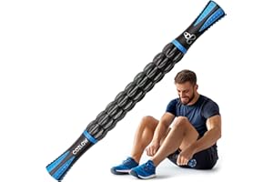 Rodillo muscular - Azul - Herramienta de masaje corporal con 9 rodillos y mangos antideslizantes para masaje de tejido profundo y máxima recuperación muscular - de Cozlow