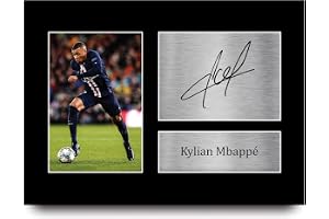 HWC Trading Kylian Mbappe Paris Blue and Reds Gåvor Tryckt Signerad Autograf Bild För Fotbollsfans Och Supportrar - A4