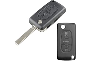 ComPDCVD 2 Stück Schlüssel Gehäuse Fernbedienung 3 Tasten Autoschlüssel Funkschlüssel Kompatibel für Peugeot 207 307 308 407 607 806 Citroen C2 C3 C4 C5 C6 C8 (CE0536 VA2)