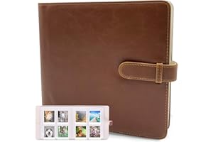 Leebotree Álbum de Fotos Compatible con Película Instax Mini/Square, 256 Fotos Álbum de Fotografías Compatible con Mini 11 / Liplay, sq6 sq10 sq 20 Share Imprimante SP-3 (Marrón)
