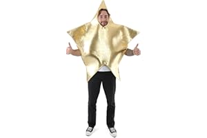 I LOVE FANCY DRESS Adults Star Christmas Costume - Large Gold Star Costume with Face and Arm Holes - Mens Womens Unisex Novelty Christmas Nativity Fancy Dress Costume