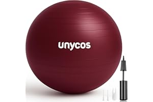 unycos - Pelota de Pilates, Gimnasia, Yoga, Fitness y Embarazo, Fitball Antideslizante y Anti-Burst【55cm/65cm/75cm】de PVC Extra Grueso, Resistencia de 300 kg, Incluye Hinchador