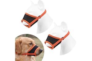 ZISHAN 2 Pcs Dog Muzzle, Muzzle for Large Dogs dog muzzle for small dog Breathable Mesh with Adjustable Loop and Soft Pad Dog Training Muzzle Prevent for Barking Biting and Chewing