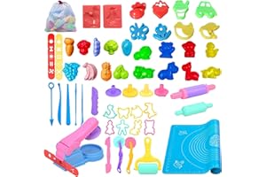 FACAIHY 57 Pezzi Pasta da Modellare per Plastilina,Formine Dido,Pongo per Bambini Formine Adatto a Bambini di 2, 3, 4 e 5 Anni,Set Accessori per Pasta modellabile