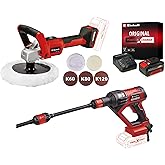Einhell HYPRESSO 18/24-1 + CE-CP 18/180 Li E Ak&uuml;l&uuml; Basın&ccedil;lı Yıkama Tabancası ve Polisaj Makinesi Seti (4,0 Ah Ak&uuml; ve Şarj Cih