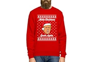 FUNKYSHIRT Make Christmas Great Again Jumper - Funny Donald Trump Mens Xmas Sweater