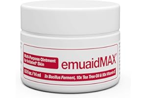 emuaid EMUAIDMAX Ointment for Itchy Skin, Maximum Strength Treatment for Athlete's Foot, Psoriasis, Jock Itch, Rash, Eczema, Cold Sores, Blisters, and Yeast Infection, 0.5oz