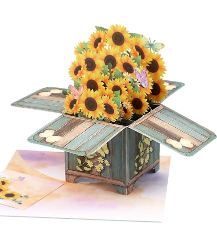 Sonnenblumen Geburtstagskarte – 159 X 159 Mm, Quadratisch, Mit Umschlag