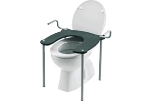 ARREDOBAGNOECUCINE Sgabello alzawater e alzabidet universale, maniglie laterali, colore antracite