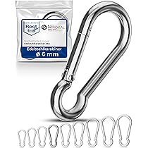 Moschettoni Acciaio Inox 316 2 Pezzi - Per Immersioni E Arrampicata