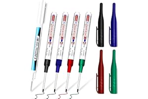 WONWOOD_DIRECT Marcatori per fori profondi, penna falegname 32 mm punta extra lunga marcatori per fori, penna marcatura per sito di costruzione (5)