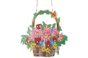 TROYSINC 5D DIY Diamond Painting Kranz Wandbehang, Eule Strass Kristall Malerei Kit, Blumen Türschmuck Art Crafts Wanddekor für Home, Erwachsene (Stil C)