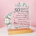 Golden Anniversary Wedding Gifts, 50th Anniversary Wedding Gifts for Parents, 50th Anniversary Decorations Gifts, Gifts for Parents Golden Anniversary, Golden Wedding Gifts Ideas Plaque