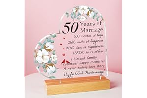 Vetbuosa Golden Anniversary Wedding Gifts, 50th Anniversary Wedding Gifts for Parents, 50th Anniversary Decorations Gifts, Gifts for Parents Golden Anniversary, Golden Wedding Gifts Ideas Plaque