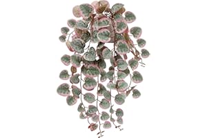 Hollyone Artificial Hanging Plants Decorative Fake Potted Plants, String of Hearts Plants Indoors Outdoors, Faux Trailing Plants for Home, Wall, Living Room, Bedroom, Office Decorations