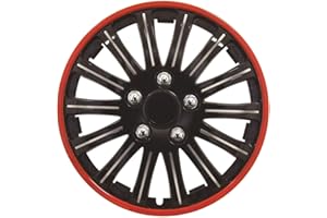 STREETWIZE ACCESSORIES Streetwize - Lightning Gloss Black/Red Sports Premium 15 in. Wheel Trim Automotive Exterior Car Accessories
