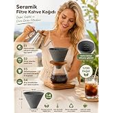 Premium SINIRSIZ KULLANIM Seramik Kahve Filtresi Filtre Kahve Kağıdı V60 Yerine Yeniden Kullanılabilir Kahve Filtresi, Kahve 