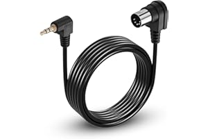 CERRXIAN Cable de audio estéreo de 10 pies de 5 pines DIN a 3,5 mm, 90 grados MIDI DIN de 5 pines a 90 grados, 3,5 mm, 1/8 pulgadas, para altavoces, teclado MIDI