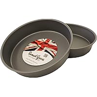 Samuel Groves 8" Victoria Sandwich Cake Tin 2X Non Stick Fixed Base 20cm Made in England, Grey, GBB050654/2