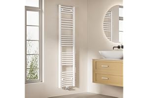 ‎EMKE EMKE Badheizkörper Gerade 160x40 cm - Handtuchheizkörper mit Mittelanschluss, Effizienter Handtuchwärmer Handtuchtrockner Handtuch Heizkörper Bad, Weiß, 547W