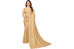 FASHIONZAADI Indischer Damen-Sari mit Bluse, Brautschmuck, Hochzeitskollektion, Bollywood-Party, Sari für Damen