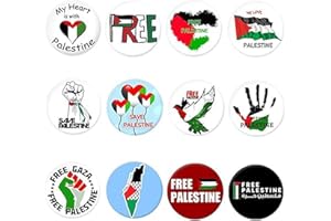 LPMXYW Palestine National Flag Lapel Pin, 12 Count, Blue, Pin