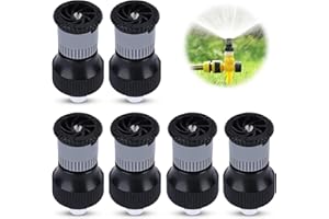 BEUFEE Pack of 6 Lawn Sprinklers, 360° Automatic Rotatable Garden Sprinkler, Garden Lawn Sprinkler, G1/2 Internal Thread Side Lawn Sprinkler, Lawn Watering Sprinkler Connection for Lawn Garden
