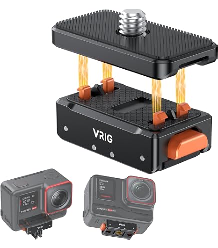 Support Magnétique VRIG Pour DJI Osmo Action 5 Pro/4/3/Osmo 360 – Montage Rapide Double Griffe, ABS Résistant, Réduction Des Vibrations