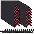Rubber Bond Wall Corner Guard Edge Protector - 1x1x36 inch Baby Proofing Corner Guards - Self-Adhesive Furniture Edge Strips for Home and Office (15 Pack, Black)