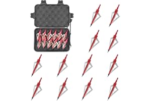 KURUGEILI 12 Pack Hunting Broadheads with Storage Case 3 Blades Archery Broadheads 100/125 Grain Screw-in Arrow Heads Arrow Tips for Traditional Bows and Compound Bow