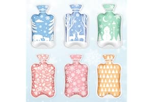 WEVOL Chaufferette Main Reutilisable, 6 Chauffe Main de Poche pour Enfant Motif Flocon de Neige, Mini Bouillotte Main en Couleurs pour l'hiver Les Journées Froides au Bureau en Déplacement Randonnée