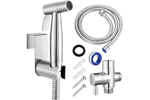 KIEYEENO Pulvérisateur de Bidet à Main Douchette WC Kit Complet, Douchette Toilette pour Couches en Tissu de Salle de Bain, Pomme de Douche Toilette avec Tuyau
