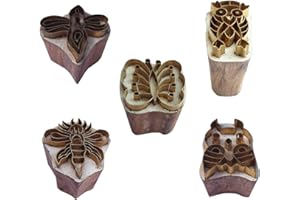 Royal Kraft Chouette Laiton Bois Timbre (Set de 5) pour Bloc Impression sur Argile, poterie, Tissu BHtag0052