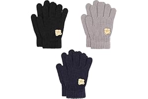 TAGVO Gants Tricotés d'Hiver Pour Enfants 3 à 7 Ans, Gants Chaud En Laine Enfant, Gants Magiques Extensibles, Thermiques Et Souples Pour Enfants Garçons Et Filles Sport De Plein Air