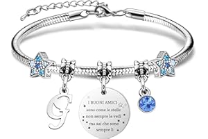 COEROW Braccialetti Delle Donne Con Lettere Iniziali-Regalo Personalizzato Per Buoni Amici,Amicizia Stella Bracciale e Ragazze Braccialetti-Nome Braccialetti Dare Sorella Collega Figlia Gioielli