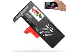 TAIMEIMAO Tester Batteria Universale,Tester per batteria,Semplice Universale per Batterie AA AAA C D 9V 1.5V e a Bottone (Nero)