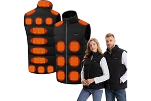 Monemey Gilet Riscaldato Uomo e Donna, Gilet Riscaldato USB con 3 Temperature Regolabili 21 Zone, Giacca Calda Invernale per Escursionismo, Moto, Campeggio, all’aperto Lavoro, Sci (senza batteria)