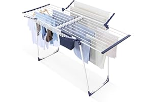 ‎APEXCHASER APEXCHASER Wäscheständer, Faltbarer Wäscheständer für den Innenbereich, 10 Stück Klammern mit Tasche, zusammenklappbarer, platzsparender Wäscheständer für Kleidung, Handtücher, Puppen