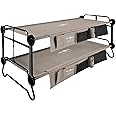 Disc-O-Bed X Large Cam-O-Bunk Benchable Double Cot with Storage Organizers, Tan